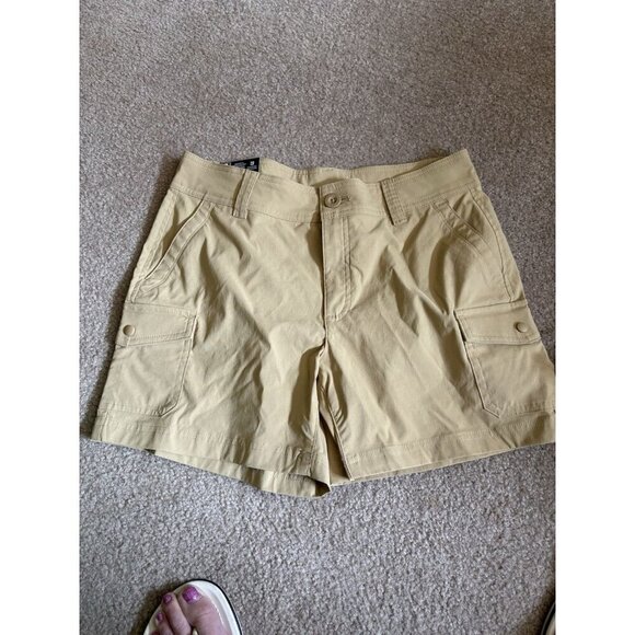 NWT Eddie Bauer Ladies Cargo Pocket Short Size 4 Khaki Beige Hiking - Picture 1 of 5